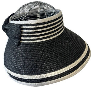 Vintage Y2K Magid Packable Women's Roll Up Wide Brim Sun Visor Two Tone Hat